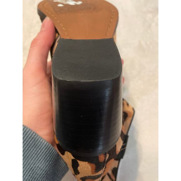 LINEA PAOLO Sevilla II Genuine Calf Hair Leopard Boots Block Heel Pointed 5.5 - Picture 8 of 10